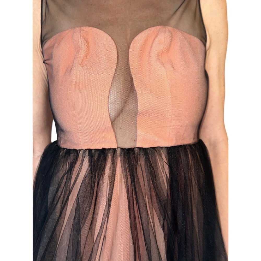 Georges Hobeika Runway Black Pink Sleeveless Tulle Party Cocktail Dress 36 - Picture 4 of 13